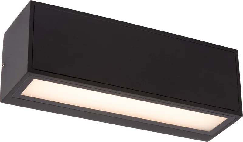 SUTTON - Wandlamp - Zonne-energie - LED - 1x1,5W 2700K/3000K - IP54 - Dag/nacht sensor van Lucide in Zwart – productfoto