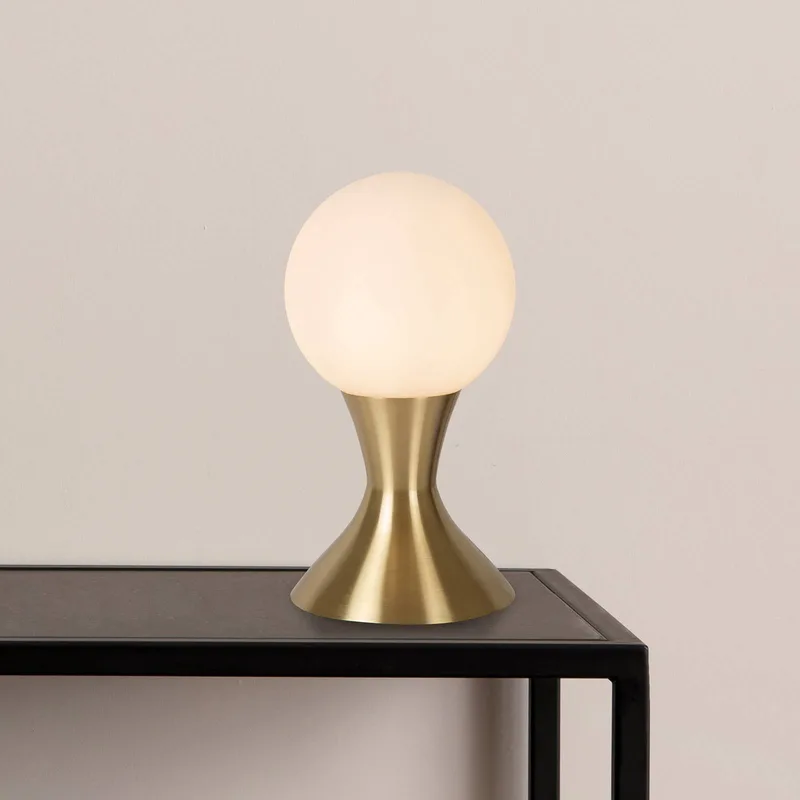 Moya bordlampe med glasskærm, guld fra Lucide i Guld, Opaal – produktbillede