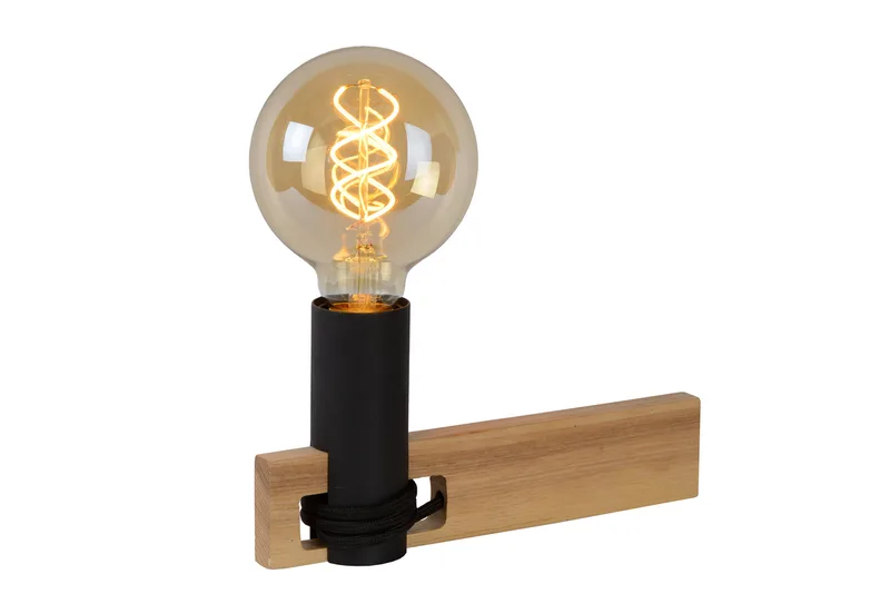 TANNER - Tafellamp - 1xE27 - Licht hout by Lucide – product photo