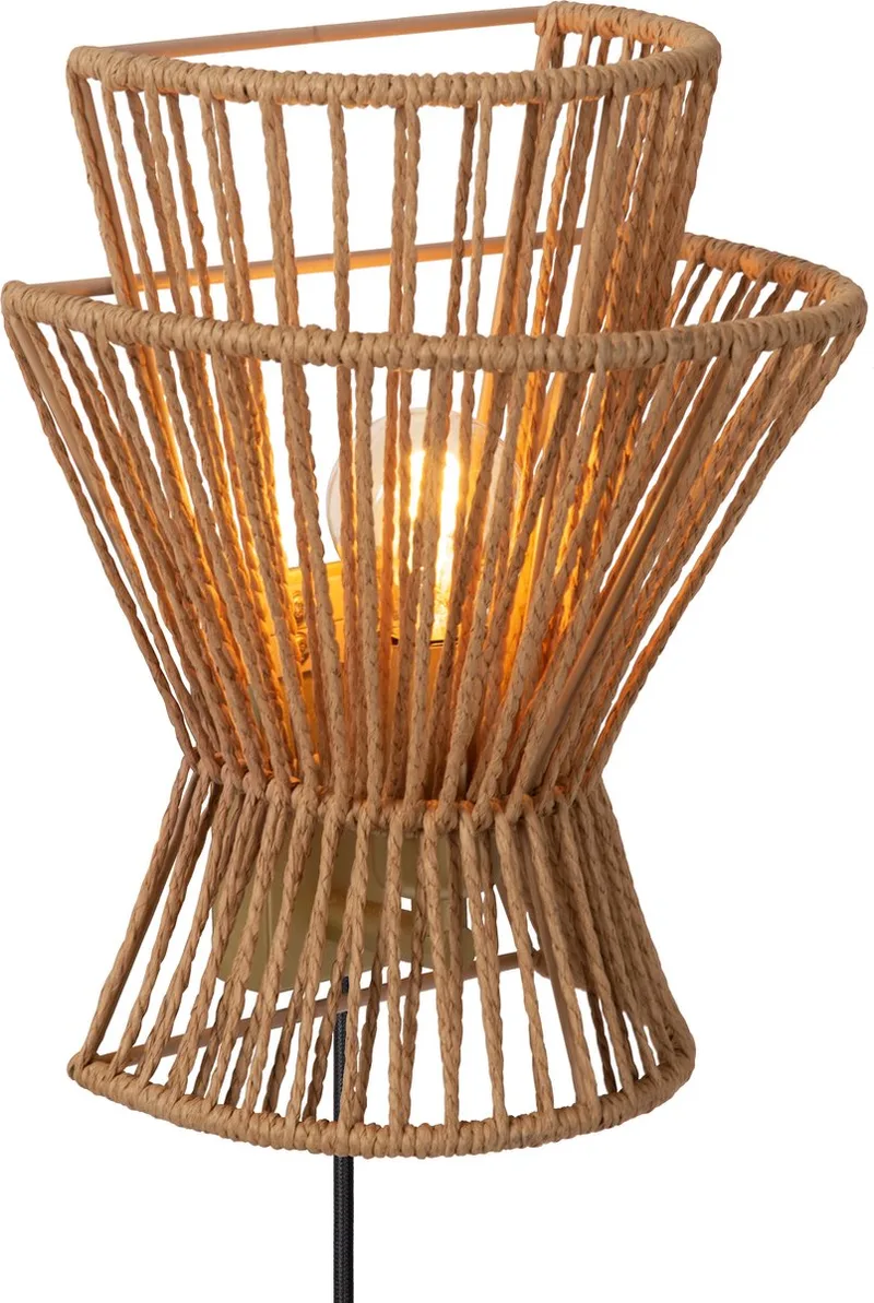 TASMAN - Wandlamp - 1xE14 - Japandi de Lucide en Naturel – photo produit