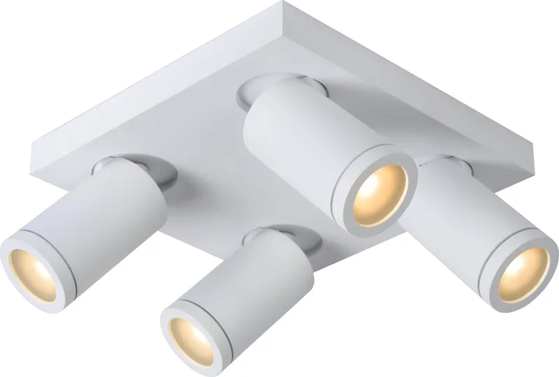 TAYLOR - Plafondspot (Plafondlamp) Badkamer - LED Dim to warm - GU10 (MR16) - 4x5W 2200K/3000K - IP44 fra Lucide i Hvid – produktbillede
