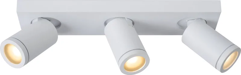 TAYLOR - Plafondspot (Plafondlamp) Badkamer - LED Dim to warm - GU10 (MR16) - 3x5W 2200K/3000K - IP44 by Lucide in White – product photo