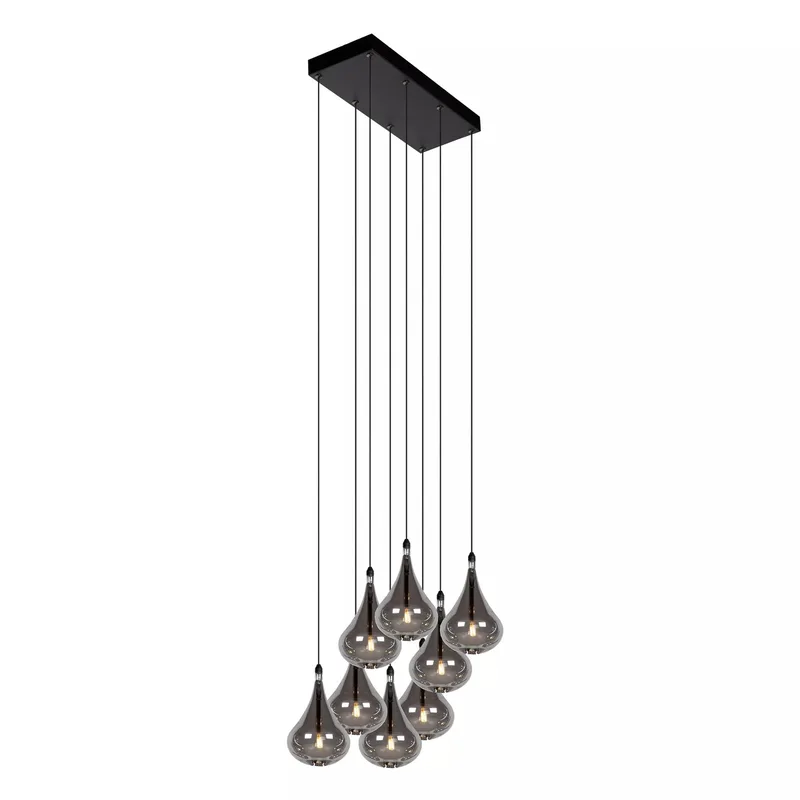 TEARS - Hanglamp - LED Dimb. - G4 - 8x1,5W 3000K - Zwart von Lucide – Produktfoto