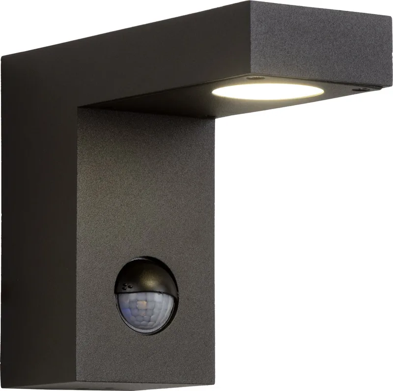 TEXAS-IR - Wandspot / Wandlamp Binnen/Buiten - LED - 1x7W 3000K - IP54 - Beweging & dag/nacht sensor (uitschakelbaar) de Lucide en Anthracite – photo produit