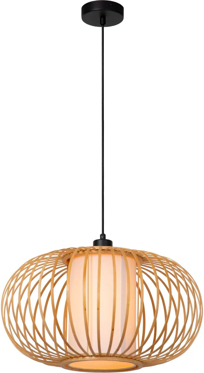 THULINE - Hanglamp - Ø 45 cm - 1xE27 - Essential - Japandi fra Lucide i Lichte houtlook – produktbillede