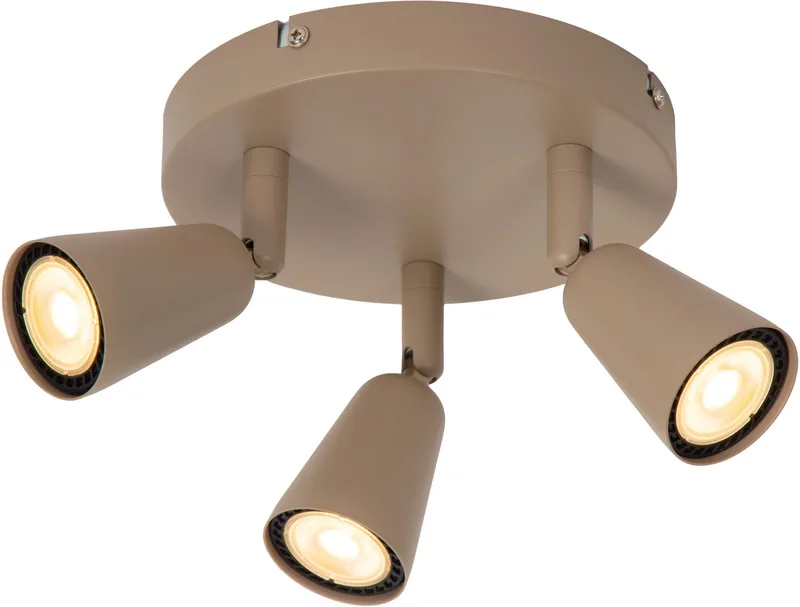 TIANA - Plafondspot (Plafondlamp) - 3xGU10 (MR16) - Essential de Lucide en Taupe – photo produit