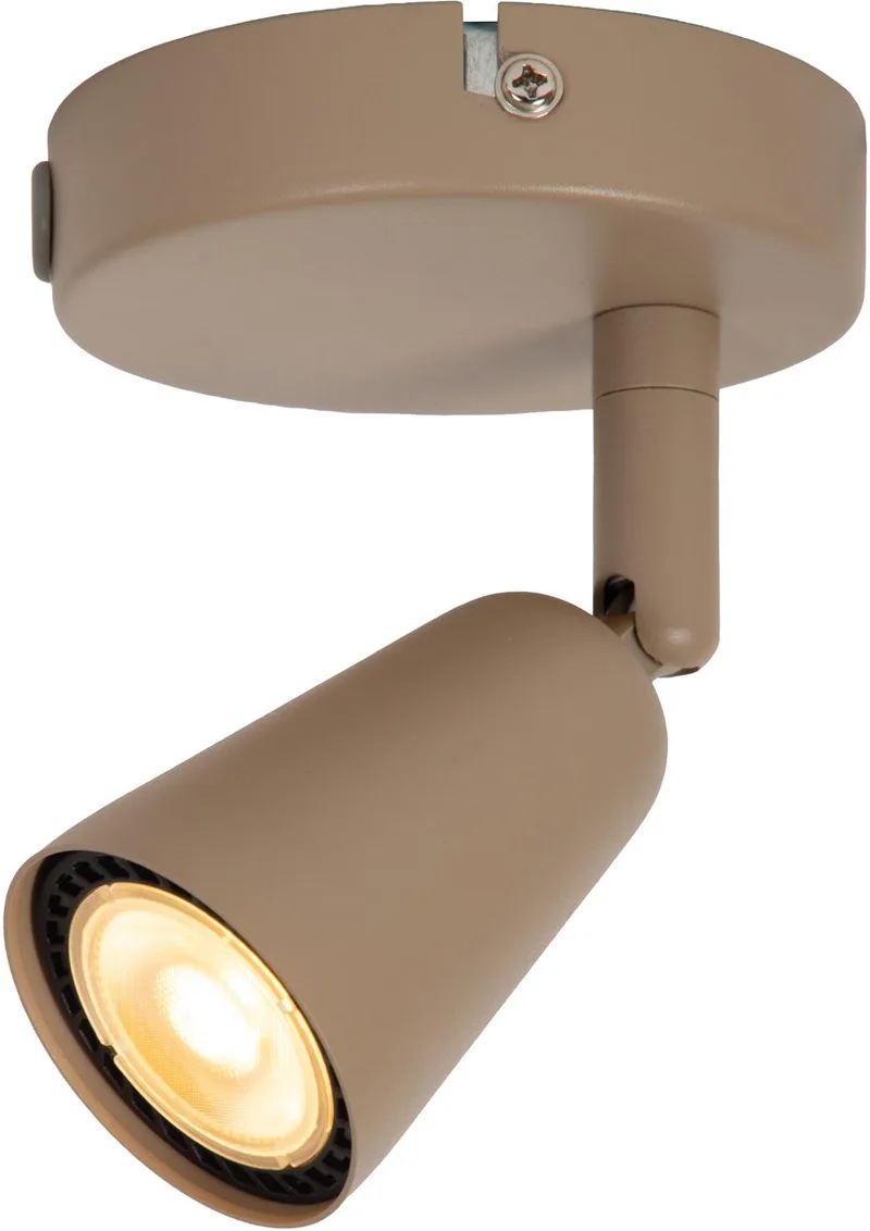 TIANA - Wandspot / Wandlamp - 1xGU10 (MR16) - Wandlicht of plafonnière - Essential von Lucide in Taupe – Produktfoto