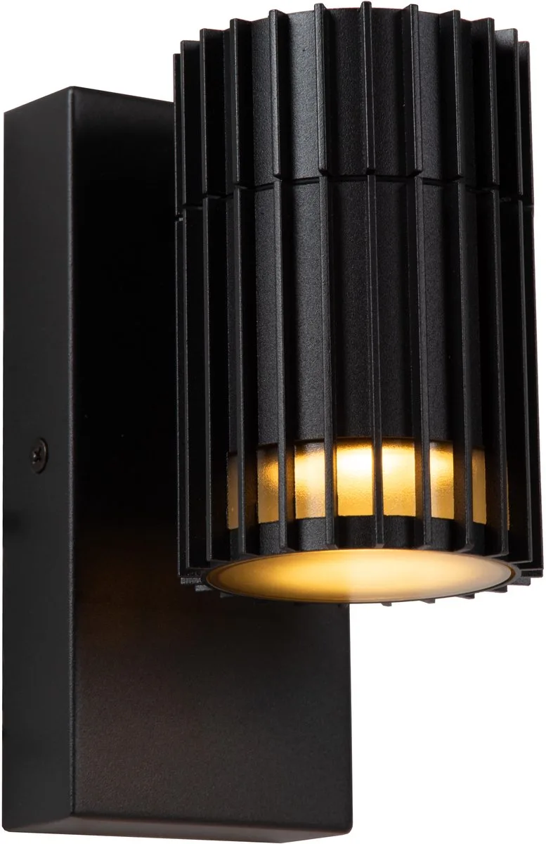 TIMBALA - Wandspot / Wandlamp Binnen/Buiten - 1xGU10 (MR16) - IP44 - Essential von Lucide in Schwarz – Produktfoto