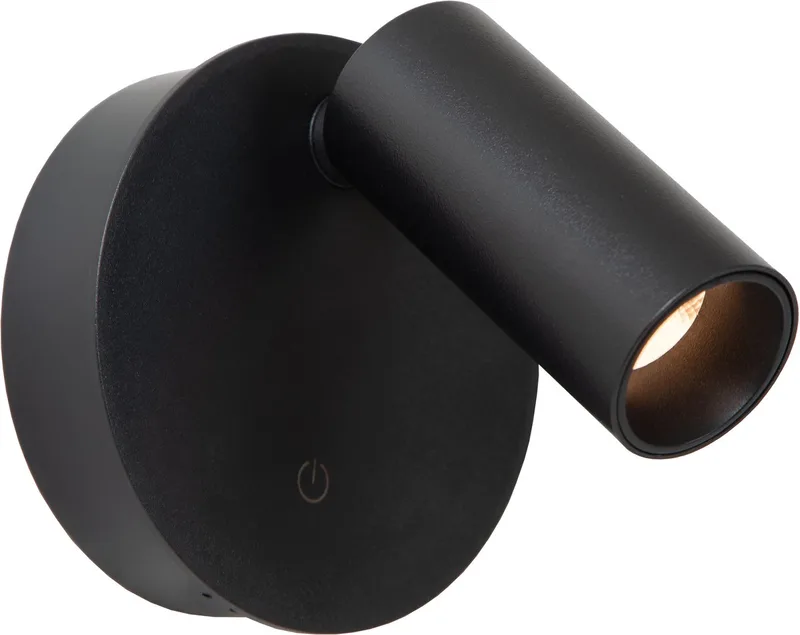 TONI - Oplaadbare Wandspot / Wandlamp - Accu/Batterij - Ø 8,1 cm - LED Dimbaar - CCT - 1x2W 2700K/4000K - Magnetisch von Lucide in Schwarz – Produktfoto