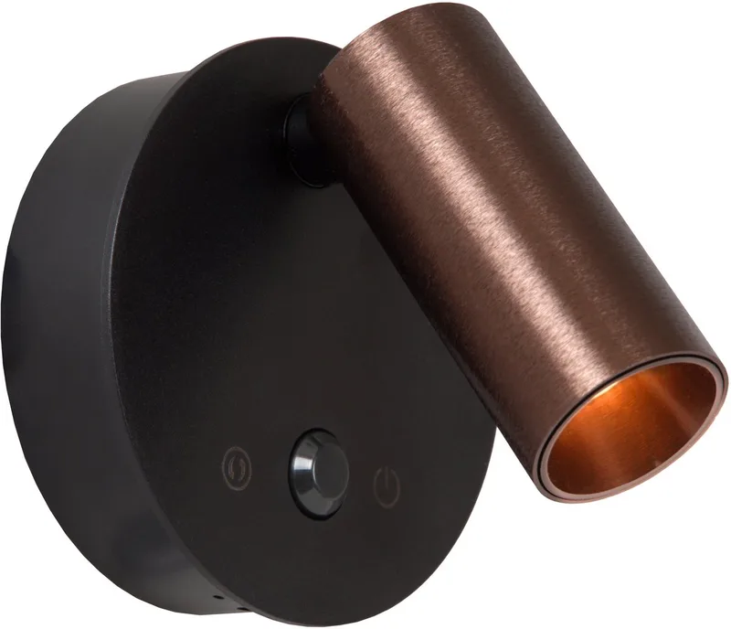 TONI - Oplaadbare Wandspot / Wandlamp - Accu/Batterij - Ø 8,1 cm - LED Dimbaar - CCT - 1x2W 2700K/4000K - Bewegingssensor (uitschakelbaar) - Magnetisch von Lucide in Koffie – Produktfoto