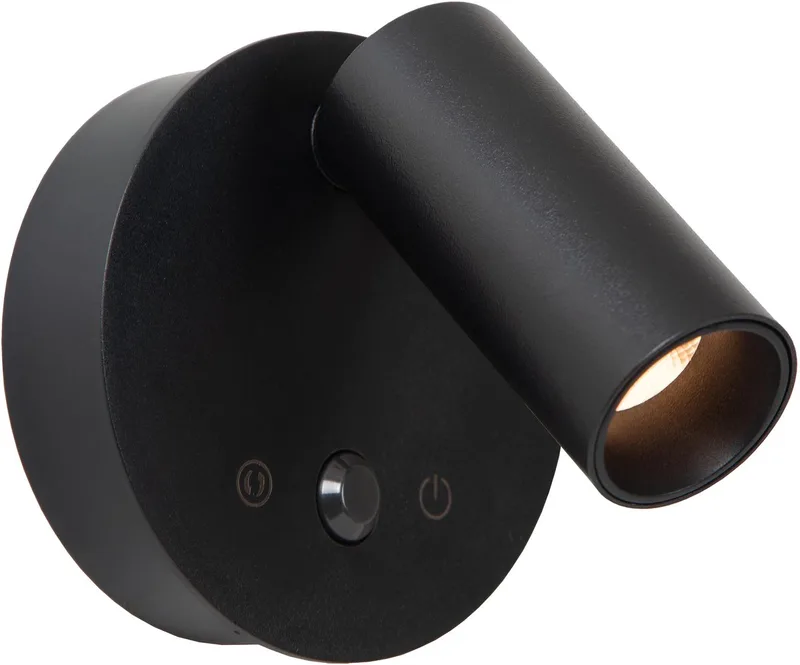 TONI - Oplaadbare Wandspot / Wandlamp - Accu/Batterij - Ø 8,1 cm - LED Dimbaar - CCT - 1x2W 2700K/4000K - Bewegingssensor (uitschakelbaar) - Magnetisch van Lucide in Zwart – productfoto