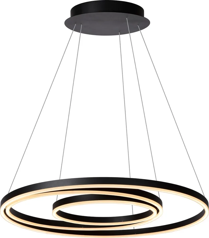 TRINITI - Hanglamp - Ø 80 cm - LED Dimbaar - 3000K von Lucide in Schwarz – Produktfoto