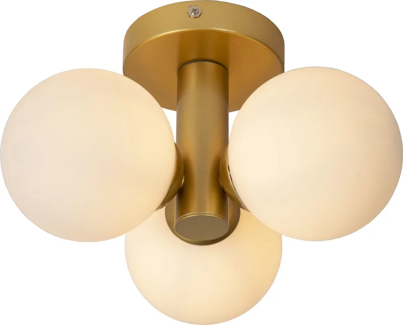 TRUDY - Plafonnière (Plafondlamp) Badkamer - Ø 28 cm - 3xG9 - IP44 - Mat Goud / Messing by Lucide in Mat Goud, Brass – product photo