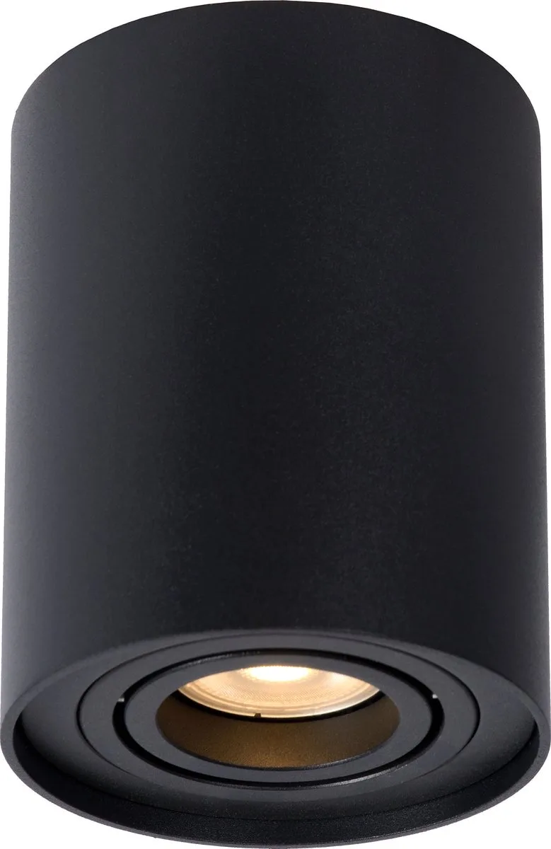 TUBE - Plafondspot (Plafondlamp) - Ø 9,6 cm - 1xGU10 (MR16) van Lucide in Zwart – productfoto