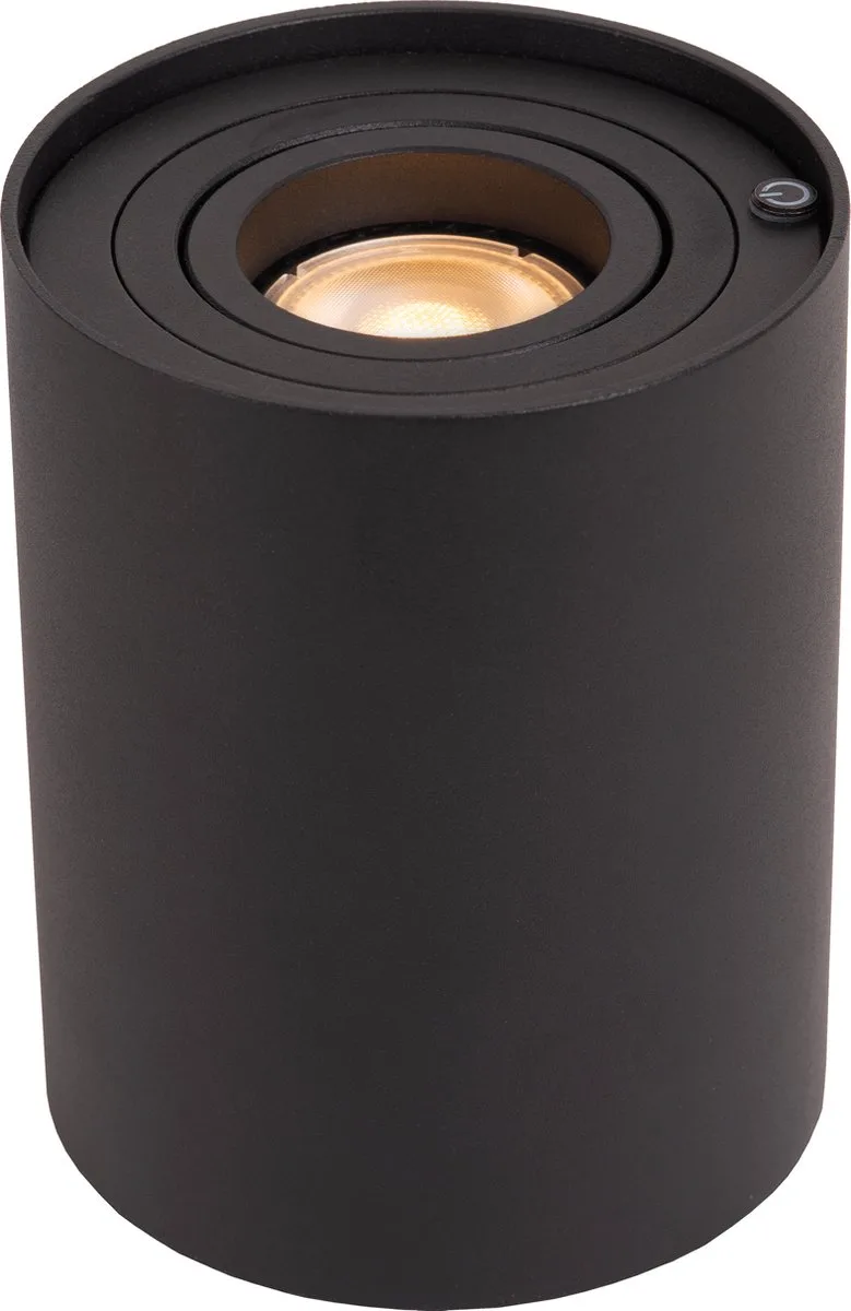 TUBE - Tafellamp - Ø 9,6 cm - LED 3 StepDim - GU10 (MR16) - 1x5W 2700K de Lucide en Noir – photo produit
