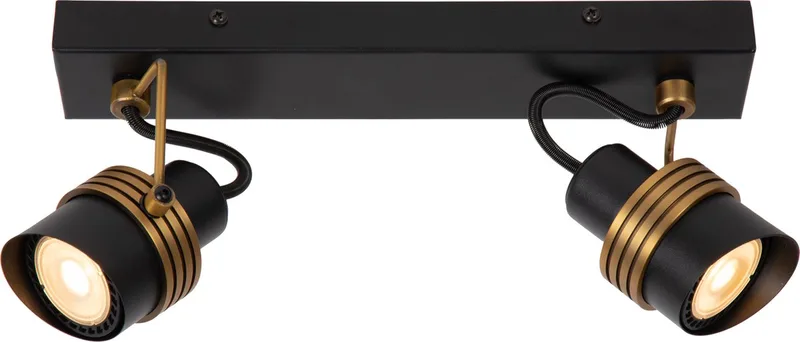 TUNDRAN - Plafondspot (Plafondlamp) - 2xGU10 de Lucide en Noir – photo produit