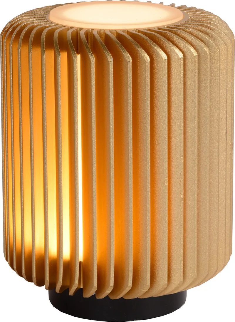 TURBIN - Tafellamp - Ø 10,6 cm - LED - 1x5W 3000K - Mat Goud / Messing von Lucide in Mat Goud, Messing – Produktfoto