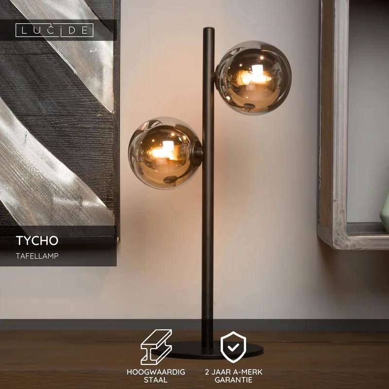 TYCHO - Tafellamp - 2xG9 by Lucide in Black – product photo