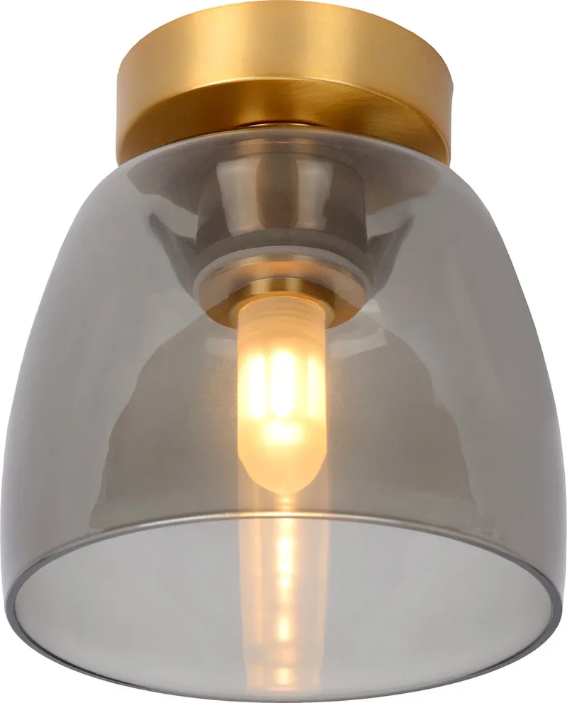 TYLER - Plafonnière (Plafondlamp) Badkamer - Ø 16,1 cm - 1xG9 - IP44 - Mat Goud / Messing från Lucide i Mat Goud, Mässing – produktbild