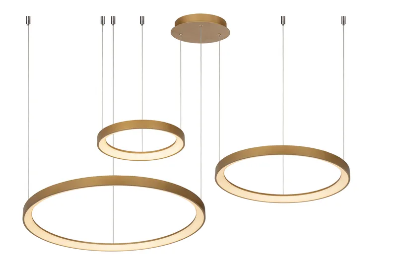 VIDAL - Hanglamp - Ø 78 cm - LED Dimb. - 1x120W 2700K - Mat Goud / Messing van Lucide – productfoto