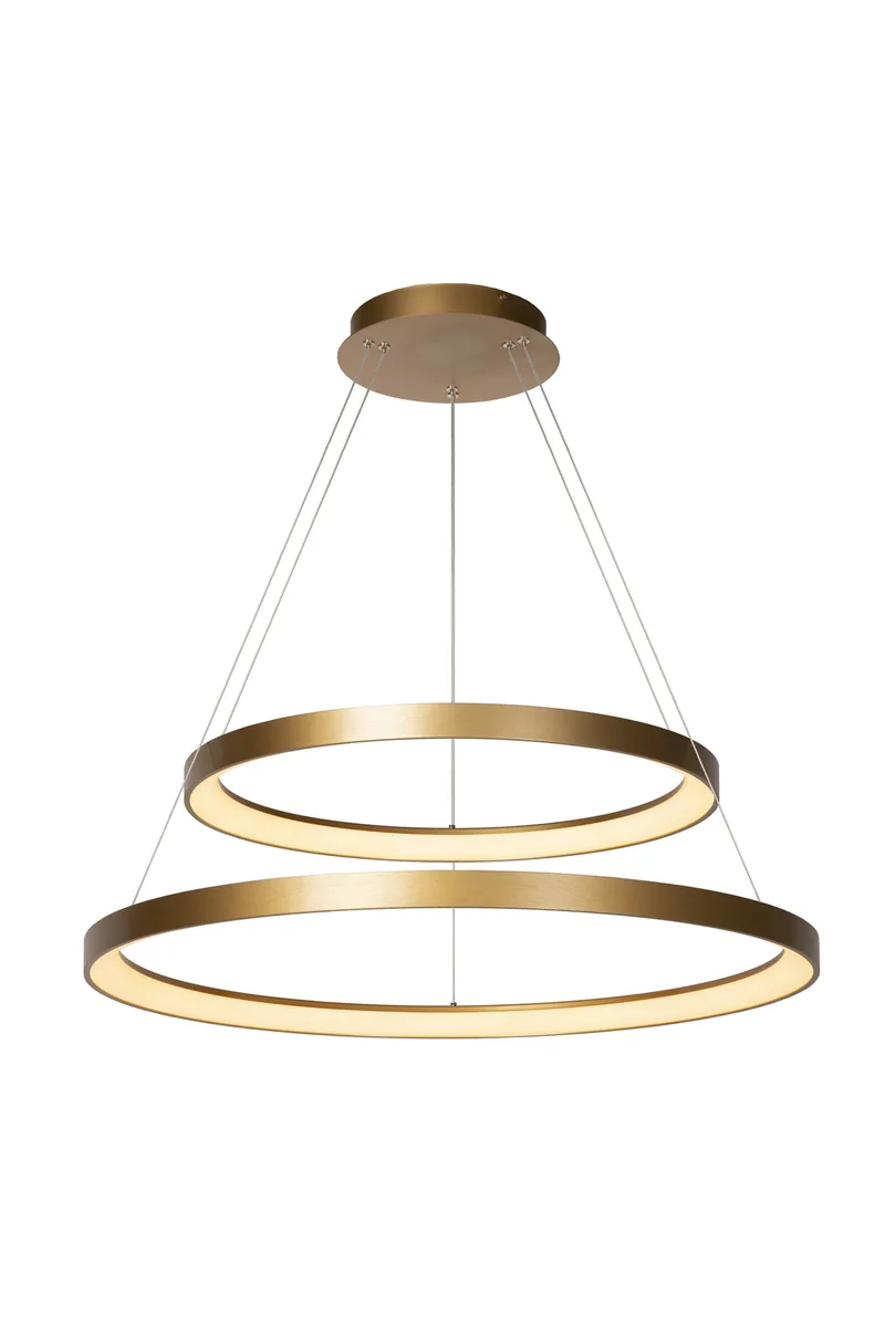VIDAL - Hanglamp - Ø 78 cm - LED Dimb. - 1x92W 2700K - Mat Goud / Messing de Lucide – photo produit
