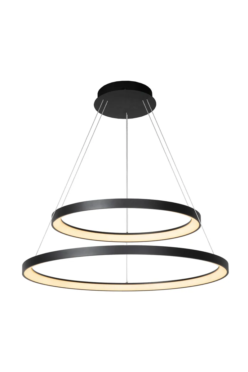 VIDAL - Hanglamp - Ø 78 cm - LED Dimb. - 1x92W 2700K - Zwart de Lucide – photo produit