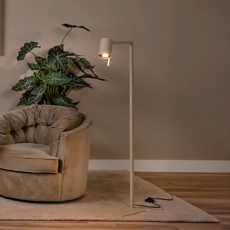 Vloerlamp Lesley, hoogte 130 cm, metaal fra Lucide i Taupe – produktbillede