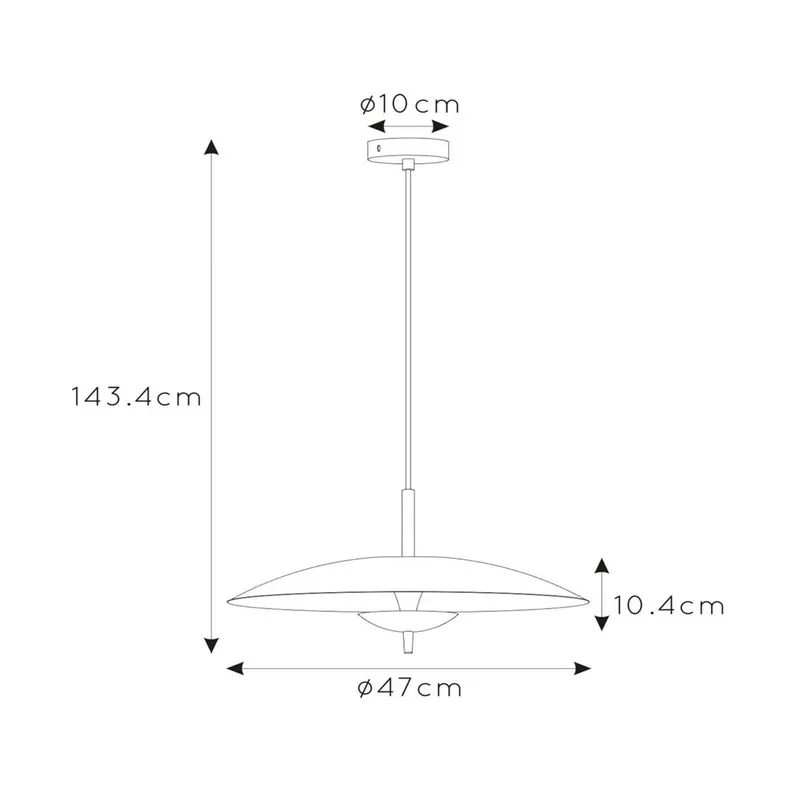 Vulcan LED hanglamp, zwart/goud, Ø 47 cm, dimbaar von Lucide in Gold, Schwarz – Produktfoto