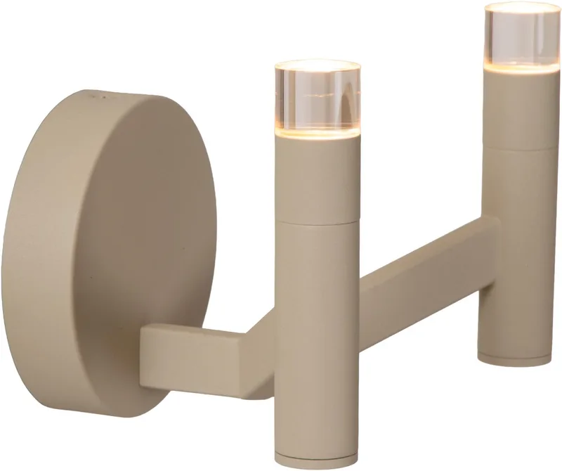 WELLINGTON - Wandlamp - LED Dimbaar - G9 - 2x3W 2700K - Vibes de Lucide en Taupe – photo produit