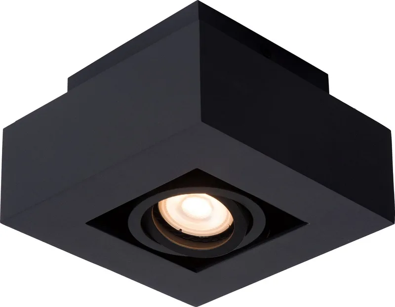XIRAX - Plafondspot (Plafondlamp) - LED Dim to warm - GU10 (MR16) - 1x5W 2200K/3000K by Lucide in Black – product photo