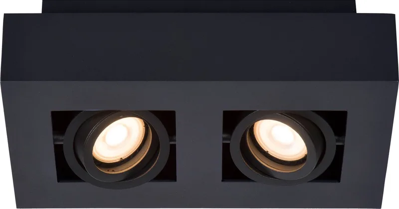 XIRAX - Plafondspot (Plafondlamp) - LED Dim to warm - GU10 (MR16) - 2x5W 2200K/3000K fra Lucide i Sort – produktbillede