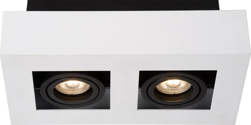 XIRAX - Plafondspot (Plafondlamp) - LED Dim to warm - GU10 (MR16) - 2x5W 2200K/3000K van Lucide in Wit – productfoto
