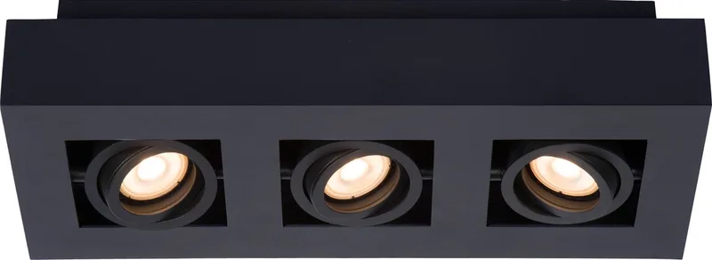 XIRAX - Plafondspot (Plafondlamp) - LED Dim to warm - GU10 (MR16) - 3x5W 2200K/3000K fra Lucide i Sort – produktbillede