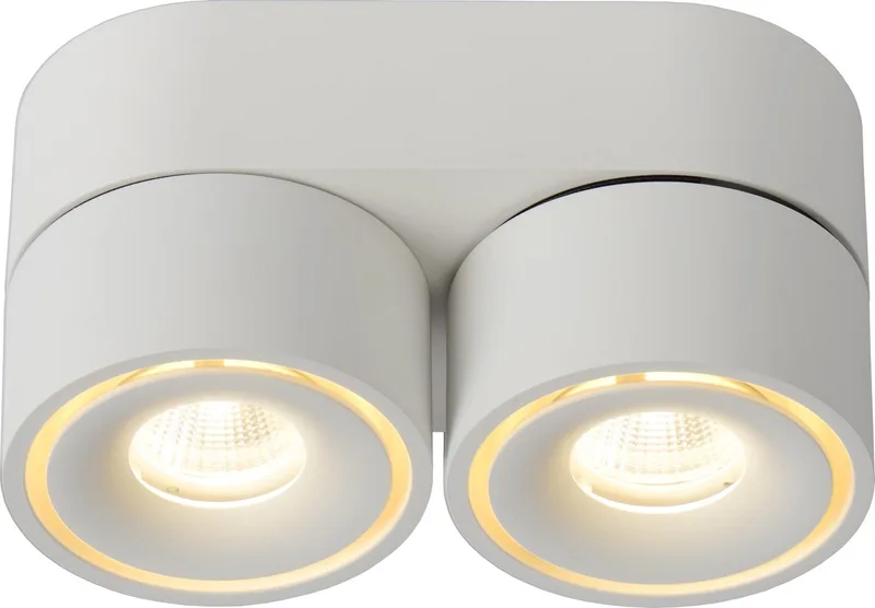 YUMIKO - Plafondspot (Plafondlamp) - Ø 7,8 cm - LED Dimbaar - 2x10W 2700K de Lucide en Blanc – photo produit