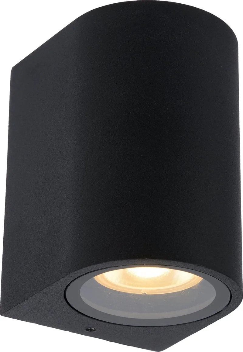 ZARO - Wandspot / Wandlamp Binnen/Buiten - 1xGU10 (MR16) - IP44 de Lucide en Noir – photo produit