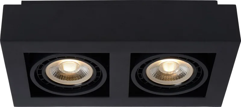 ZEFIX - Plafondspot (Plafondlamp) - LED Dim to warm - GU10 (ES111) - 2x12W 2200K/3000K de Lucide en Noir – photo produit