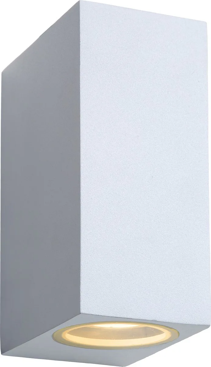 ZORA-LED - Wandspot / Wandlamp Binnen/Buiten - LED Dimbaar - GU10 (MR16) - 2x5W 3000K - IP44 de Lucide en Blanc – photo produit