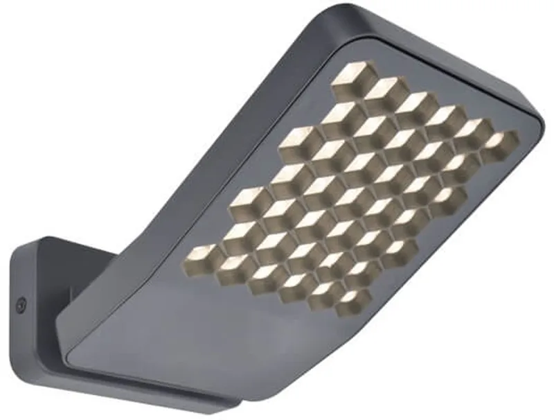 Atlantis - LED wandlamp voor buiten - Anti-verblinding - Premium aluminium - 2000Lm krachtig licht - 4000K helder wit licht - IP54 extra weerbestendig de Lutec en Gris foncé – photo produit