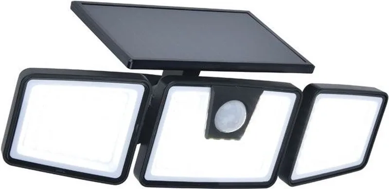 Briti - Solar wandlamp voor buiten - Schijnwerper met PIR bewegingssensor - LED - 5000K by Lutec in Black – product photo