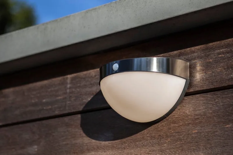 Bubble - Solar wandlamp voor buiten - PIR bewegingssensor - Dag/Nacht sensor - Roestvrij staal de Lutec en Gris – photo produit