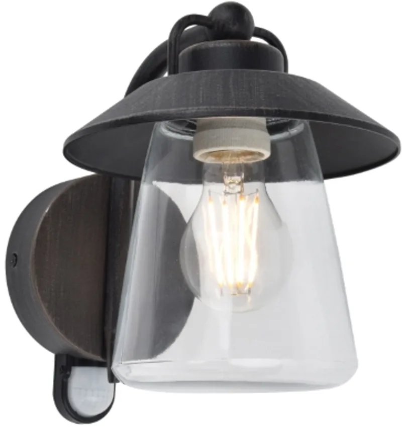 Cate - Wandlamp voor buiten met E27 retrofitting - Premium aluminium - IP44 weerbestendig - Mat roestkleur - PIR sensor de Lutec en Mat roest – photo produit