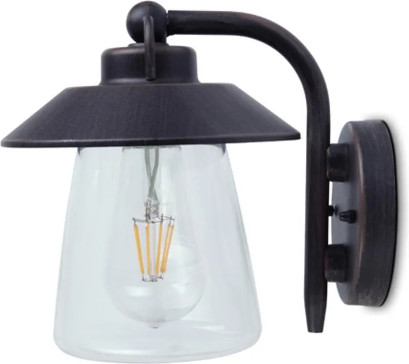 Cate - Wandlamp voor buiten met E27 retrofitting - Premium aluminium - IP44 weerbestendig - Mat roestkleur de Lutec en Mat Roestig – photo produit