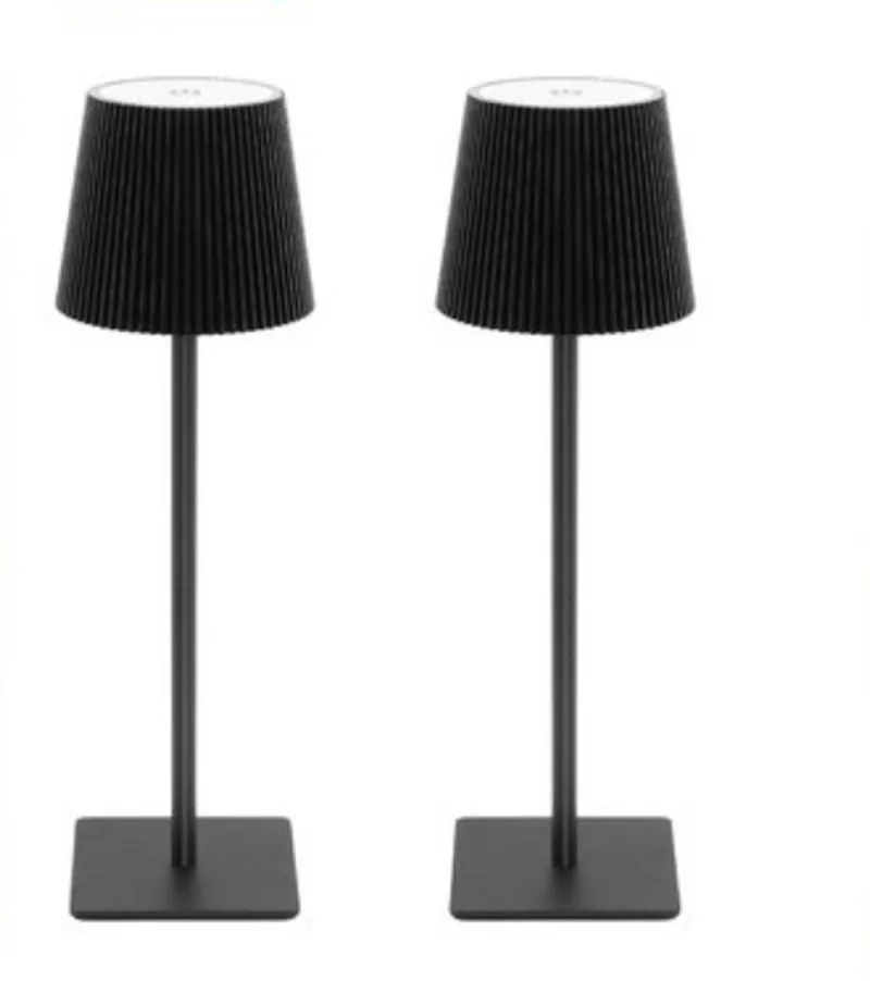 Chester - Draagbare LED tafellamp - 2-pack - Dimbaar - Langdurige werking (tot 40 uur) - USB-C compatibel - 3000K/4000K/6500K - IP44 weerbestendig fra Lutec i Mat Zwart – produktbillede