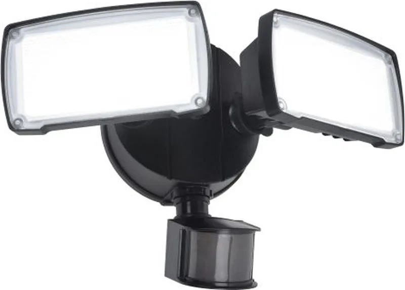 Chimera - LED security wandlamp voor buiten - Tweekoppig - 2350Lm krachtig licht - 5000K helder wit licht från Lutec i Mat Zwart – produktbild