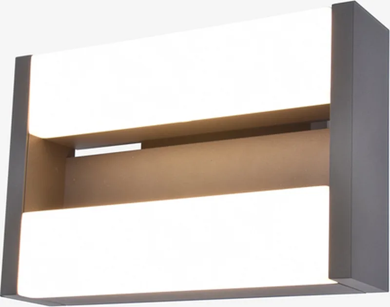 Conroy Tweelichts Wandlamp voor buiten - LED - 3000K - Donkergrijs van Lutec in Grijs – productfoto