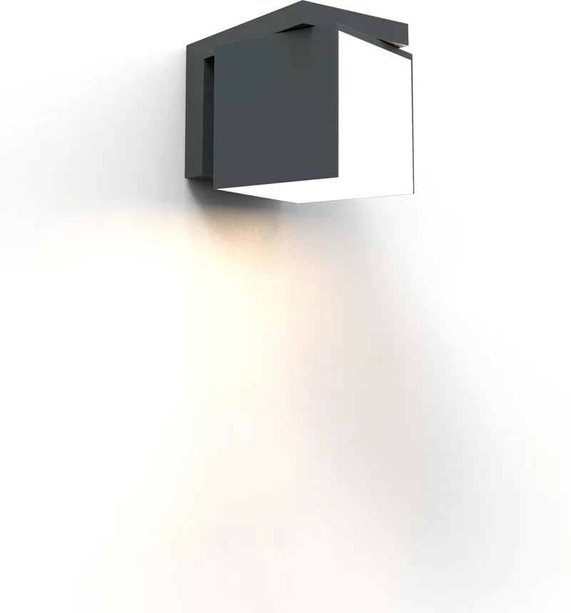 Cuba - LED Wandlamp voor buiten - Donkergrijs von Lutec in Grau – Produktfoto