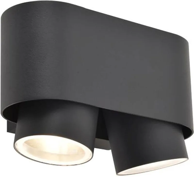 Cypres wandlamp voor buiten - GU10 fra Lutec i Mørkegrå – produktbillede