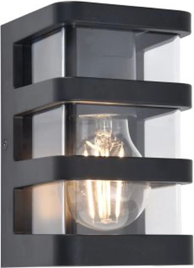 Dalton - Wandlamp voor buiten met E27 retrofitting - Charmant - Decoratief - IP44 weerbestendig de Lutec en Mat zwart – photo produit