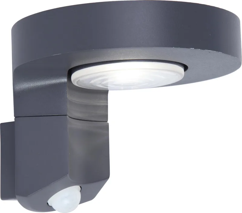 Diso - LED Solar wandlamp voor buiten met sensor - Grijs de Lutec en Gris foncé – photo produit