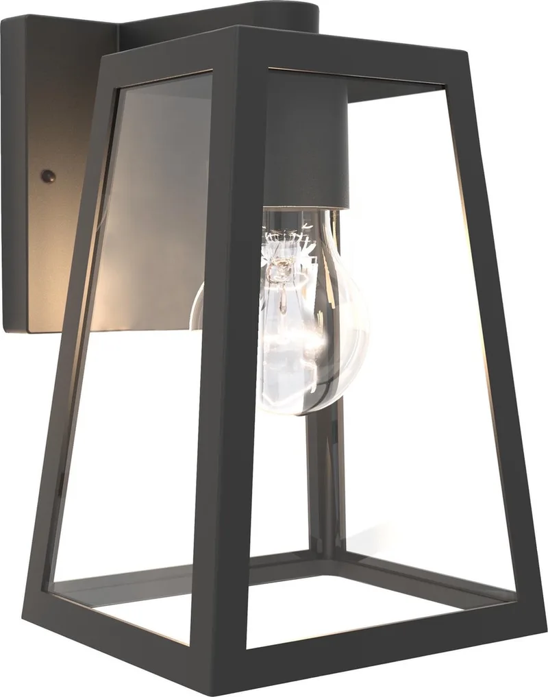 Fia - Wandlamp voor buiten met E27 retrofitting - Premium aluminium - IP44 weerbestendig by Lutec in Mat zwart – product photo